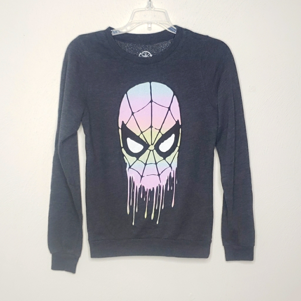 Marvel Crew Neck Spiderman Graffiti Drip Graphic Size XS